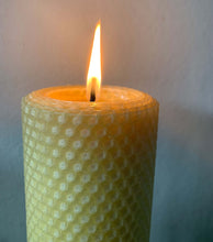 Load image into Gallery viewer, Hand-rolled beeswax pillar candle (large)
