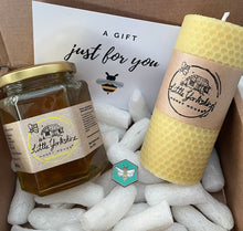Load image into Gallery viewer, 'Signature box' gift box - including honey, beeswax candle and bee badge