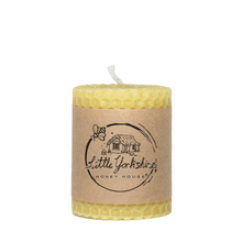 Load image into Gallery viewer, Hand-rolled beeswax pillar candle (mini)